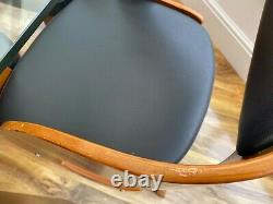 Dark Wood/Walnut John Lewis Retro Style Upholstered Chairs/Glass Dining Table