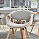 Dining Chair Bent Upholstered Chair Wooden Legs Pu Leather Kitchen Chair