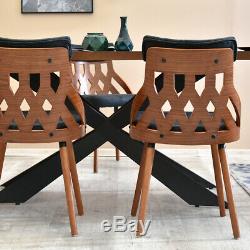 Dining Chair CRABI Upholstered Chair Decorative Kitchen Chair Walnut Black
