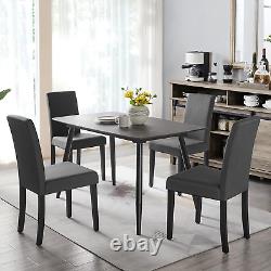 Dining Chair Set of 4 Kitchen Chairs Fabirc Upholstered Chair Set with Solid Woo