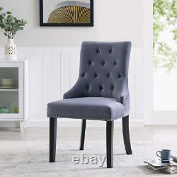 Dining Chair Studded Tufted Accent Occasional Upholstered Chair Velvet/Fabric