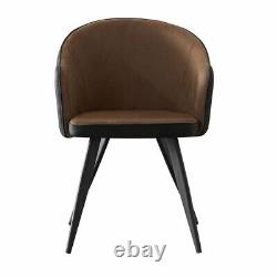 Dining Chair Upholstered Black/Brown Kitchen Dining Chair UK Shipper RRP £249