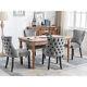 Dining Chairs 4pcs Fabric Upholstered Chair Kitchen Chair Withsolid Wood Legs Grey