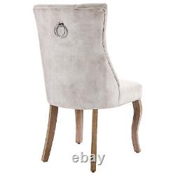 Dining Chairs 4pcs Fabric Upholstered Kitchen Chairs with Solid Wood Legs Beige