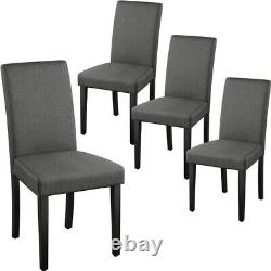Dining Chairs 4pcs Kitchen Chair Fabric Upholstered Chair for Dining Room Gray