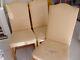Dining Chairs, 6 Used, High Back, Upholstered, Studs, Cream