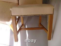 Dining Chairs, 6 used, High Back, Upholstered, Studs, Cream