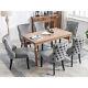 Dining Chairs 6pcs Fabric Upholstered Chair Kitchen Chair Withsolid Wood Legs Grey