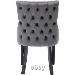 Dining Chairs 6pcs Fabric Upholstered Chair Kitchen Chair withSolid Wood Legs Grey