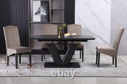 Dining Chairs Grey Painted Legs Velvet Modern Kitchen Free UK P&P Knockerback