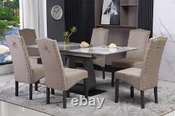 Dining Chairs Grey Painted Legs Velvet Modern Kitchen Free UK P&P Knockerback