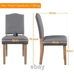 Dining Chairs Modern Upholstered Kitchen Chairs with Nailhead Trim, Dark Gray