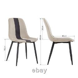 Dining Chairs Set 2/4/6 Fabric Upholstered Seat Metal Legs Dining Room Kitchen