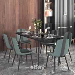 Dining Chairs Set 2/4/6 Fabric Upholstered Seat Metal Legs Dining Room Kitchen