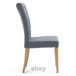 Dining Chairs Set Of 2/4 Linen Fabric Wooden Legs Home Kitchen & Restaurants
