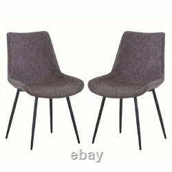Dining Chairs Set of 2 Brown Upholstered Dining Chairs UK Shipper RRP £250.00
