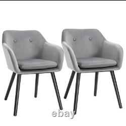 Dining Chairs Set of 2 Modern Upholstered Fabric Velvet-Touch Leisure Chairs