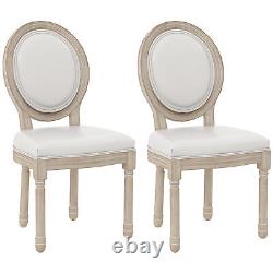 Dining Chairs Set of 2, PU Leather Upholstered Kitchen Chairs with Wooden Legs