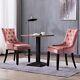 Dining Chairs Set Of 2 Velvet Fabric Chairs With Wooden Style Metal Legs
