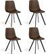 Dining Chairs Set Of 4 Faux Leather Dark Brown Modern Luxury Spinningfield