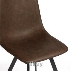 Dining Chairs Set of 4 Faux Leather Dark Brown Modern Luxury Spinningfield