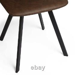 Dining Chairs Set of 4 Faux Leather Dark Brown Modern Luxury Spinningfield