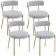 Dining Chairs Set Of 4 Upholstered Boucle Chairs With Metal Legs For Kitchen