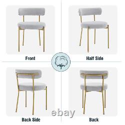 Dining Chairs Set of 4 Upholstered Boucle Chairs with Metal Legs for Kitchen