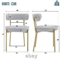 Dining Chairs Set of 4 Upholstered Boucle Chairs with Metal Legs for Kitchen