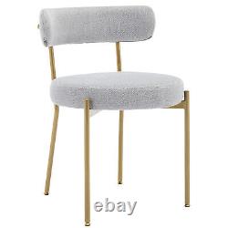 Dining Chairs Set of 4 Upholstered Boucle Chairs with Metal Legs for Kitchen