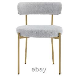 Dining Chairs Set of 4 Upholstered Boucle Chairs with Metal Legs for Kitchen