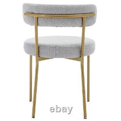 Dining Chairs Set of 4 Upholstered Boucle Chairs with Metal Legs for Kitchen