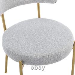 Dining Chairs Set of 4 Upholstered Boucle Chairs with Metal Legs for Kitchen