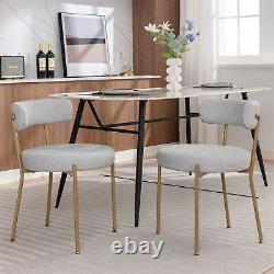 Dining Chairs Set of 4 Upholstered Boucle Chairs with Metal Legs for Kitchen