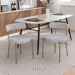 Dining Chairs Set of 4 Upholstered Boucle Chairs with Metal Legs for Kitchen