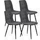 Dining Chairs Set Of 4 Velvet/linen Upholstered Chair Lounge Counter Chairs Bs