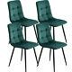 Dining Chairs Set Of 4 Velvet/linen Upholstered Chair Lounge Counter Chairs Bt