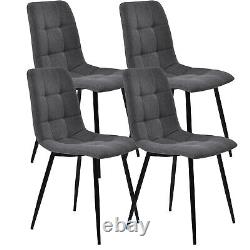 Dining Chairs Set of 4 Velvet/Linen Upholstered Chair Lounge Counter Chairs MP