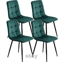 Dining Chairs Set of 4 Velvet/Linen Upholstered Chair Lounge Counter Chairs QW
