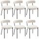 Dining Chairs Set Of 6 Mid-century Upholstered Curved Backrest Accent Chairs