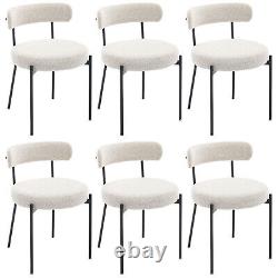 Dining Chairs Set of 6 Mid-Century Upholstered Curved Backrest Accent Chairs