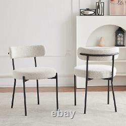 Dining Chairs Set of 6 Mid-Century Upholstered Curved Backrest Accent Chairs