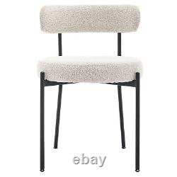 Dining Chairs Set of 6 Mid-Century Upholstered Curved Backrest Accent Chairs