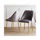 Dining Chairs Velvet Grey Furniture Kitchen Padded Seats Backrest Set Of 2