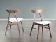 Dining Room 2 Chair Set Faux Leather Upholstered White Dark Wood Lynn
