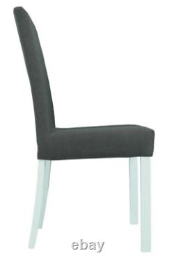 Dining Room Chair Assembled Upholstered Elegant White Matt Effect / Taupe Erla