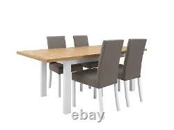 Dining Room Chair Assembled Upholstered Elegant White Matt Effect / Taupe Erla