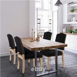 Dining Room Chairs Modern Upholstered Kitchen Chairs with Nailhead Trim Black