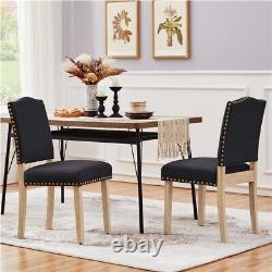 Dining Room Chairs Modern Upholstered Kitchen Chairs with Nailhead Trim Black