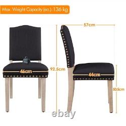 Dining Room Chairs Modern Upholstered Kitchen Chairs with Nailhead Trim Black